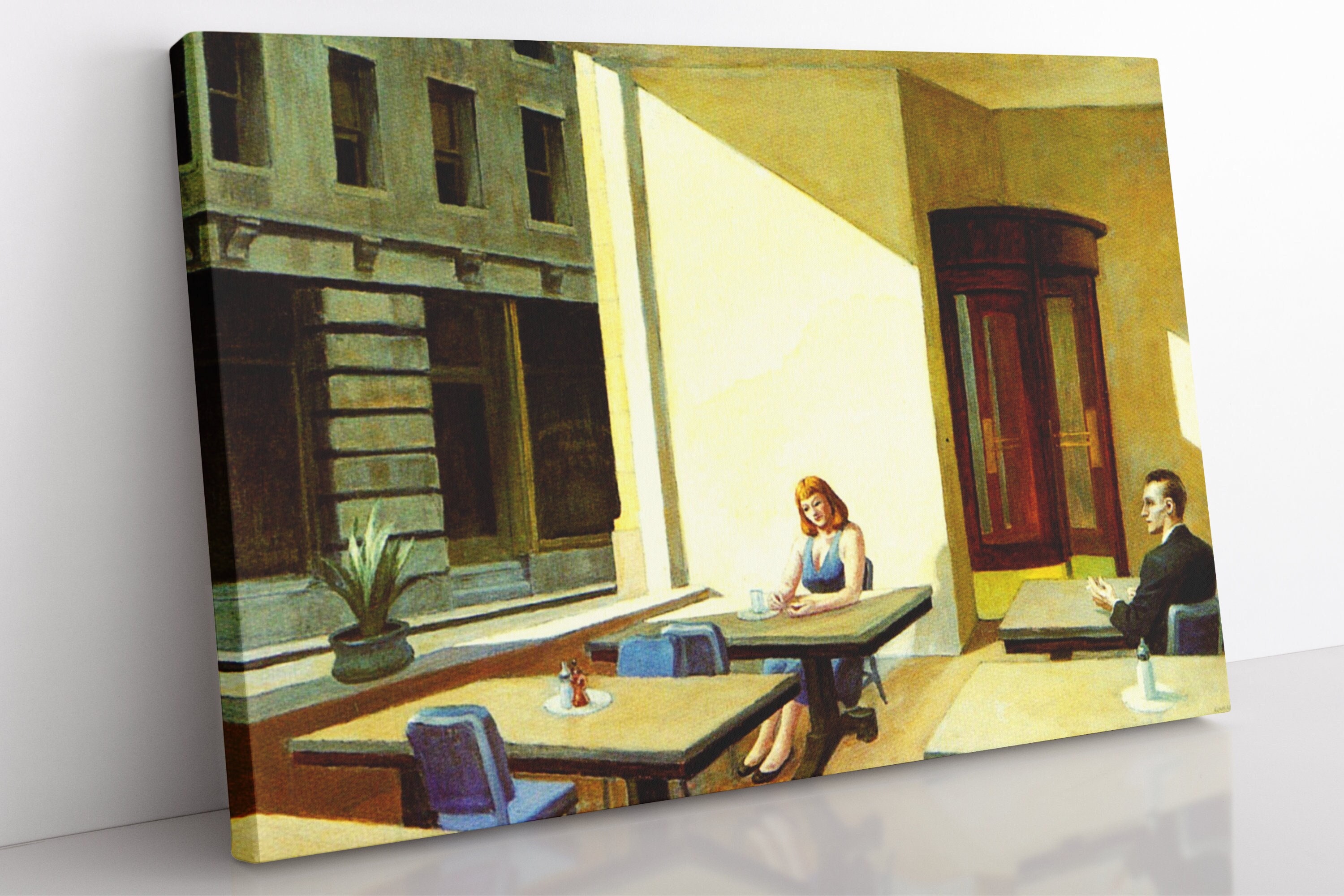 Edward Hopper Sunlight in A Cafeteria Canvas Wall Art Etsy