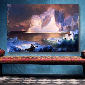 Die Eisberge - Frederic Edwin Church Wandkunst, großes ungerahmtes Fine Art Poster Print Wohnkultur Wandkunst, klassische amerikanische Kunst Wanddekor.