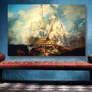 JMW Turner - The Battle Of Trafalgar Art Print: Unframed Fine Art Poster