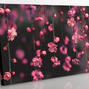 Japanese Cherry Blossom Flower Canvas Wall Art, Large Framed Floral Print Home Decor Wall Art, Aesthetic Room Decor, Floral Wall Decor.