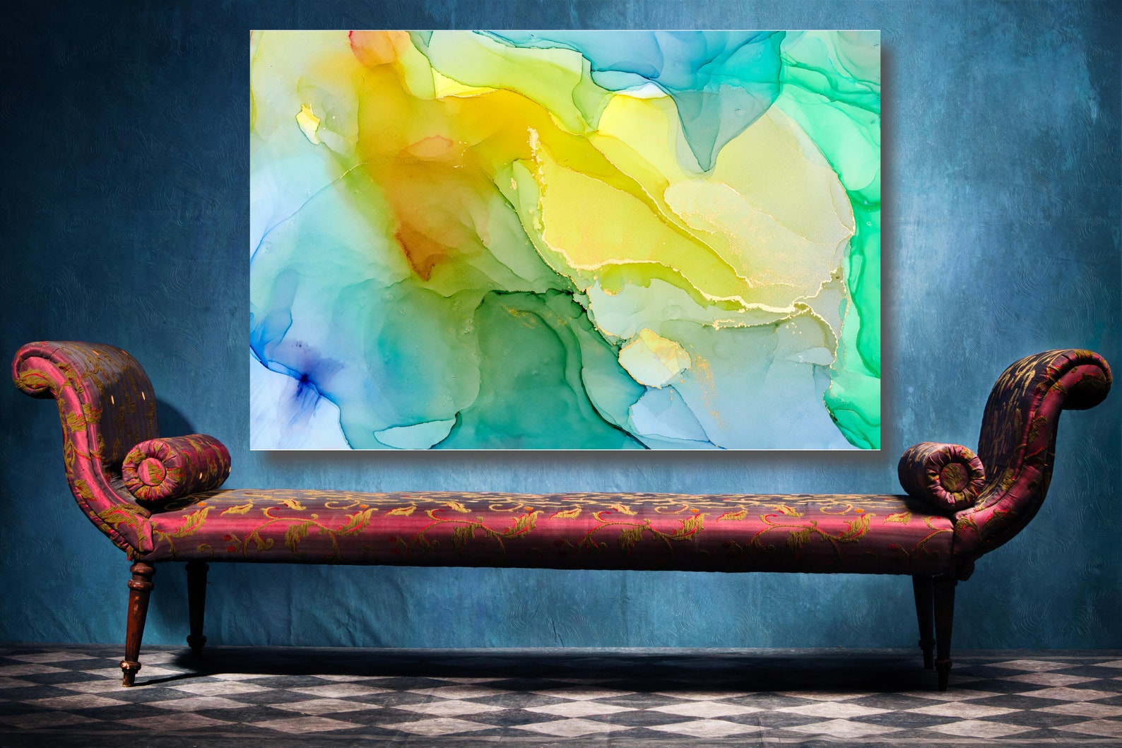 Abstract Art Acrylic Glass Wall Art Large High Gloss Boho Etsy