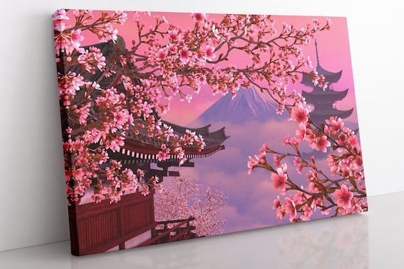 Japanische Kirschblüte Fuji Leinwand Wandkunst, gerahmt Floral Japan Fine  Art Print Reproduktion, fertig zum Aufhängen Home Decor Wandkunst. - Etsy  Schweiz