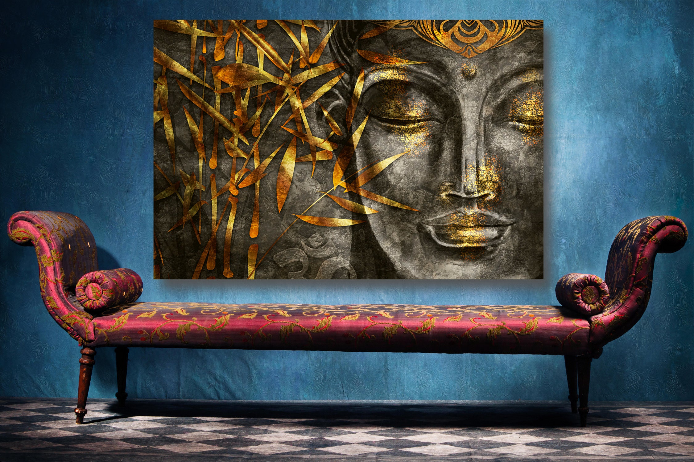 Buddha Canvas Wall Art Large Framed Buddha Canvas Print Home Etsy