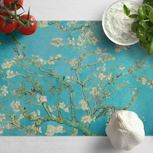 Van Gogh Irises Tempered Glass Cutting Board: Kitchen Decor Placemat