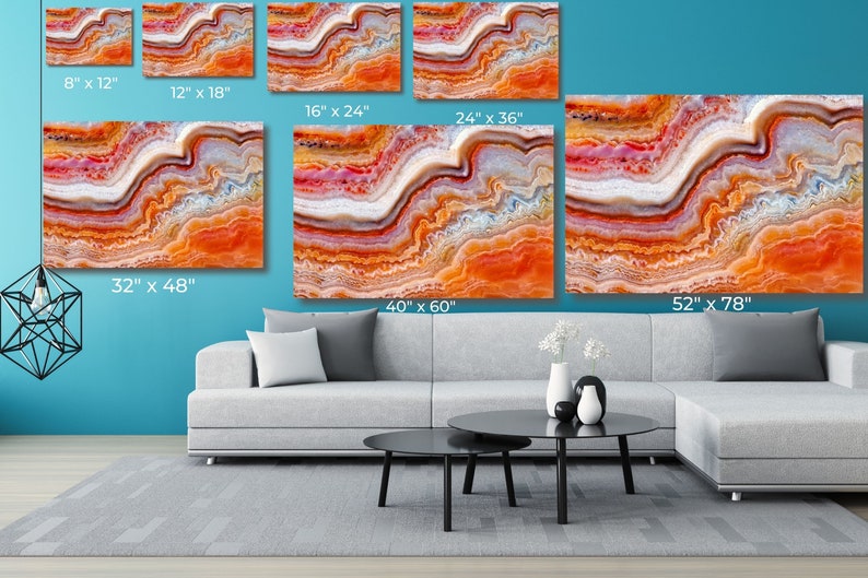 Abstract Art Marble Acrylic Glass Wall Art, Large High Gloss Boho Home Decor Geode Wall Art, Ready To Hang Modern Art Print On Glass. image 5