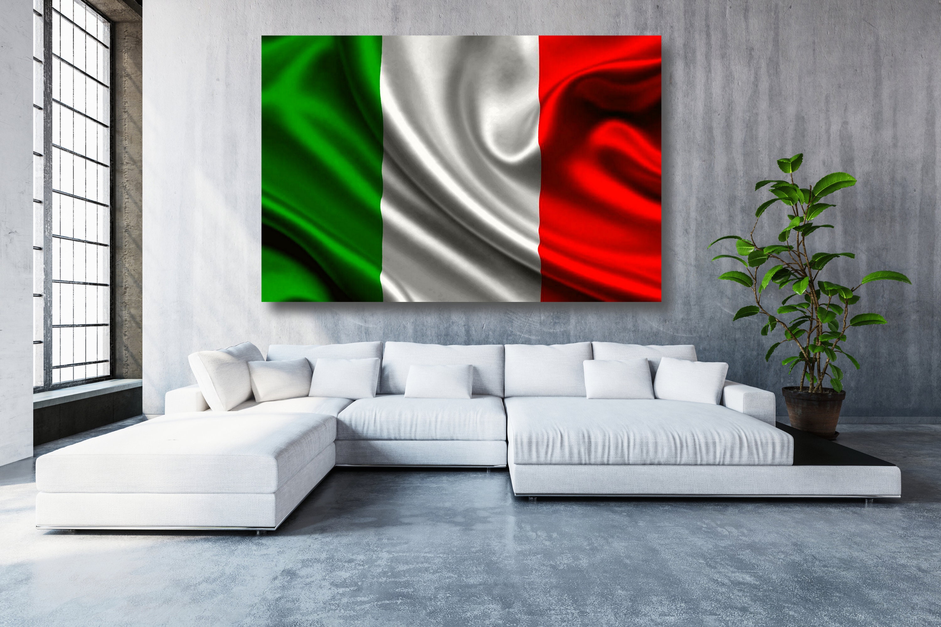 Italy Flag Canvas Wall Art Italian Flag Print Home Decor Wall Etsy UK