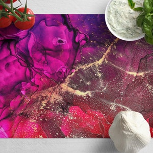 Abstract Marble Tempered Glass Cutting Board: Boho Kitchen Decor