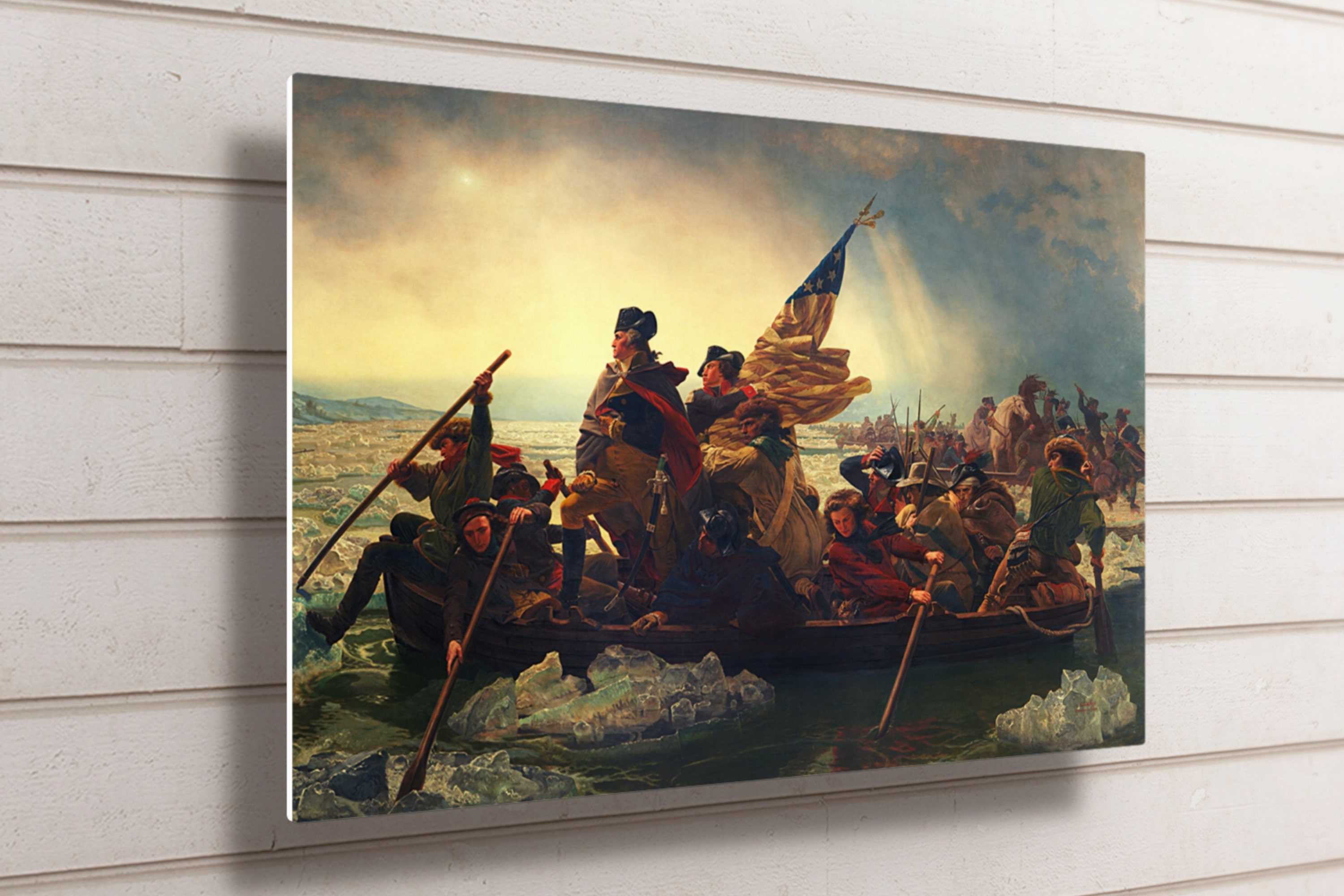 thumbnail image 2 of Leutze 'Washington Crossing The Delaware' Framed Canvas Print – 19x32, Wood Frame, Giclee Reproduction 2 of 4