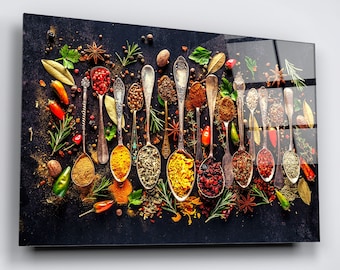 Herbs and Spices Acrylic Glass Print: High Gloss Kitchen Wall Art
