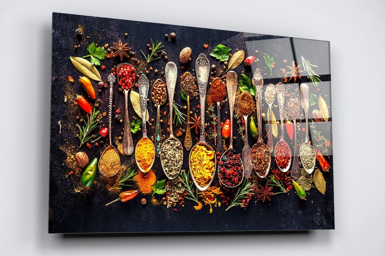Herbs and Spices Acrylic Glass Wall Art Large High Gloss Etsy UK