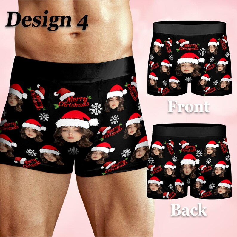 Custom Face Boxers Christmas: Personalized Photo Underwear Boyfriend ...