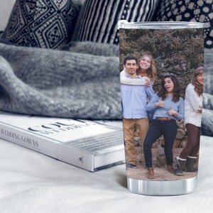 20oz Stainless Steel Photo Cup Personalized Picture Tumbler Pictures Printing Custom Water Bottle Christmas Gift For Family Friends