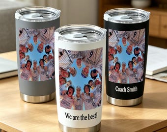 Bicchiere termico personalizzato con foto, tazza da viaggio personalizzata con foto, regalo per la squadra o per l'allenatore, regalo per il papà