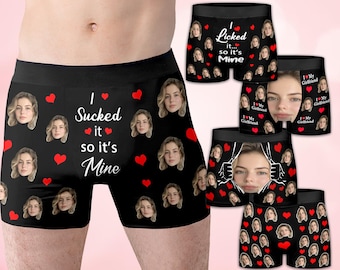 Custom Face Boxers for Men Husband, Personalized Photo Underwear, Boyfriend Gift