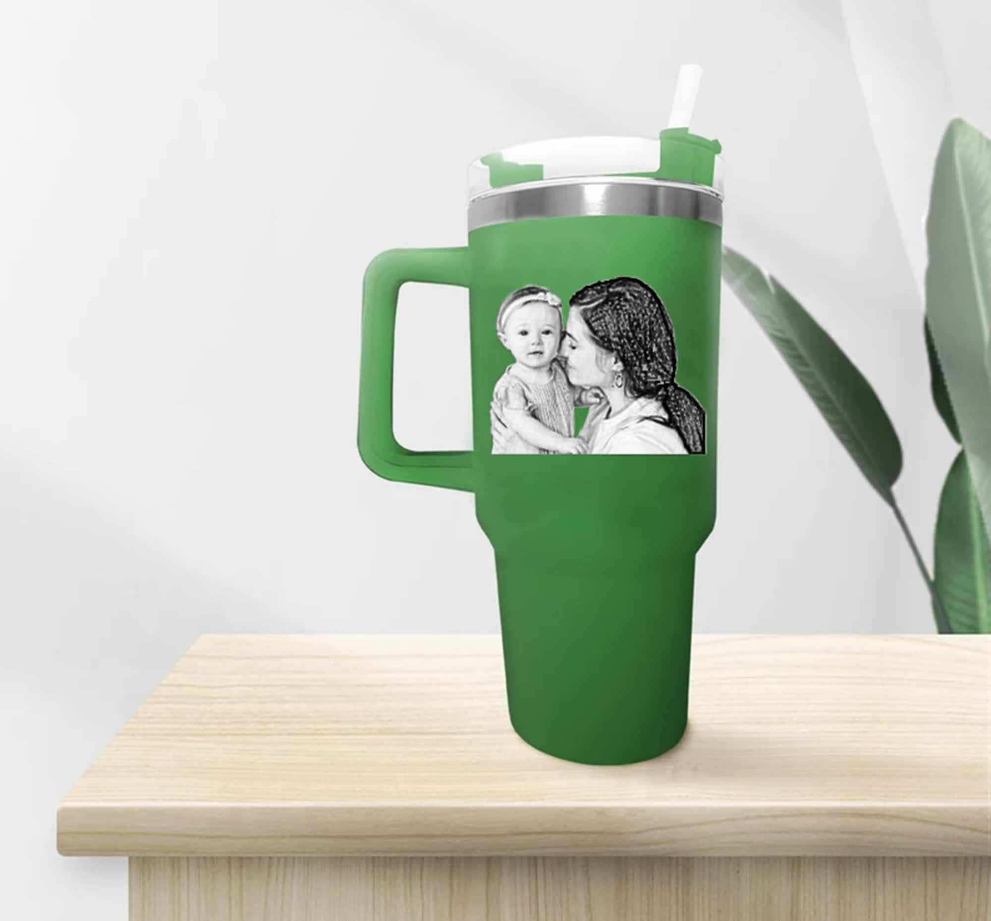 Custom Family Photo Tumbler, Personalized 40oz Insulated Cup With Straw ...