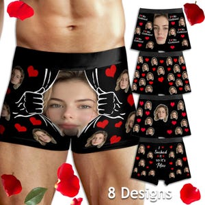 Bóxers personalizados con cara para hombre: ropa interior personalizada con cara, calzoncillos bóxer con foto, regalo para tu novio.