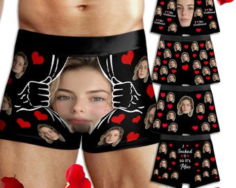 Boxer personalizzati con volto per uomo: intimo personalizzato con volto, boxer con immagine, regalo per fidanzato