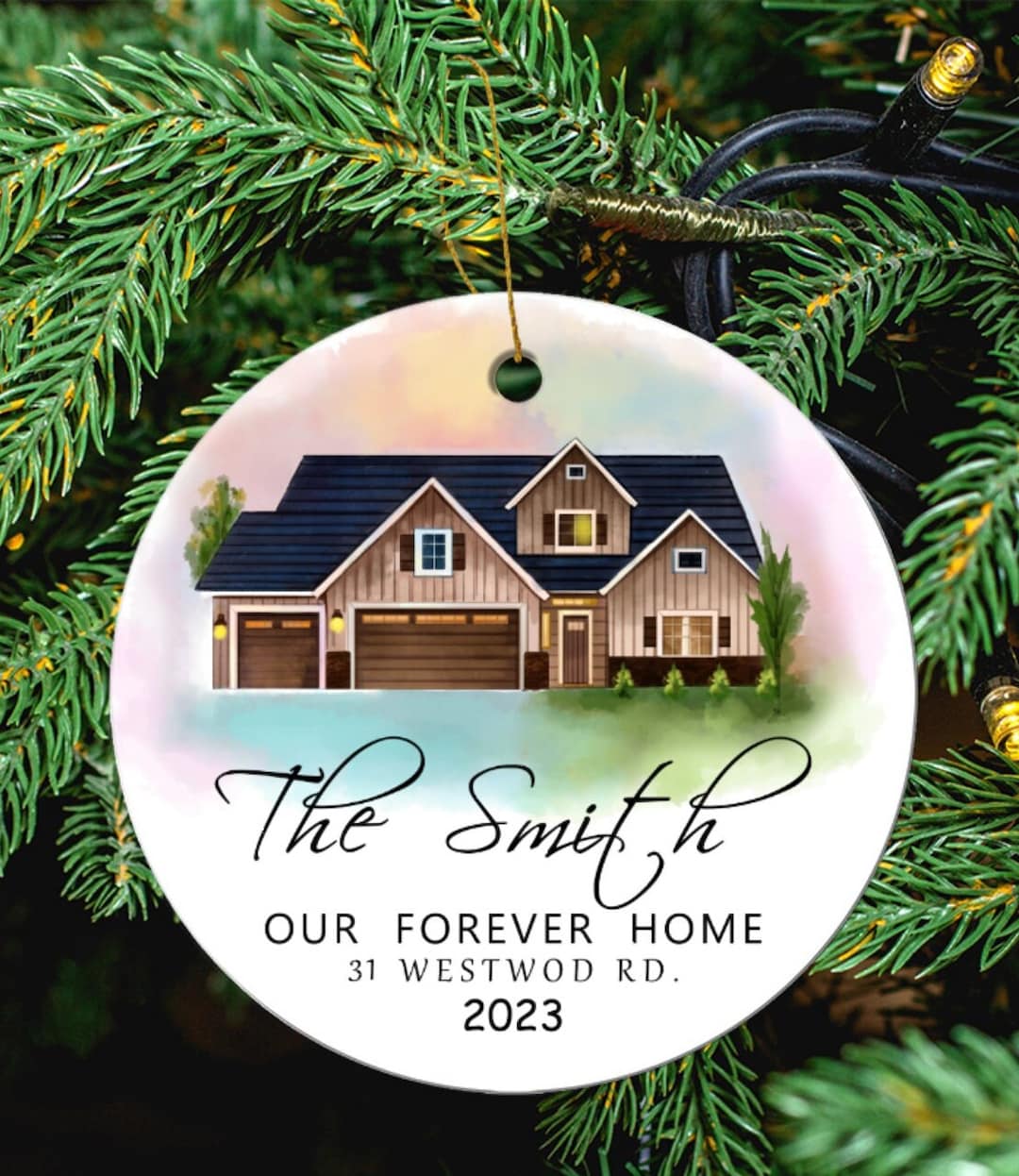 Custom Watercolor New Home Ornament, Our Forever Home Ornament, First ...