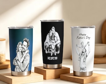 Bicchiere termico personalizzato con foto, tazza da viaggio con foto, regalo di compleanno per nonno e papà, regali per papà e mamma, regalo per la festa del papà