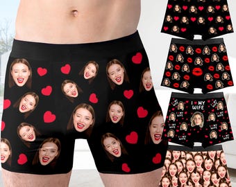 Custom Boxers with Face, Personalized Underwear for Him, Photo Boxer Briefs Boyfriend Gifts