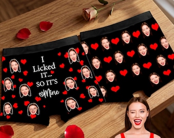 Calzoncillos bóxer personalizados con cara para él, ropa interior personalizada para novio, regalo de aniversario con foto