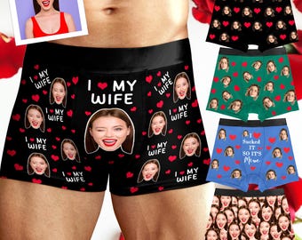 Personalized Boxers, Custom Face Boxer Briefs, Photo Underwear for Men