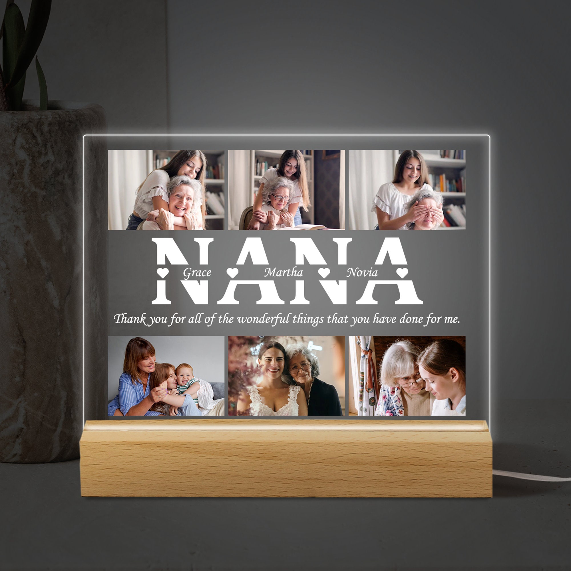 Personalized Photo Night Light, Mothers Day Gifts, Custom Photo Collage ...