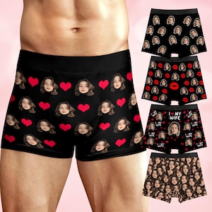 Boxers personalizados com rosto, Cuecas personalizadas para homens, Cuecas com foto, Cuecas boxer personalizadas, Boxers com foto para homens Namorado Marido