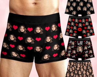 Personalized Boxers, Custom Boxer with Face, Photo Underwear for Him, Gifts for Husband Boyfriend