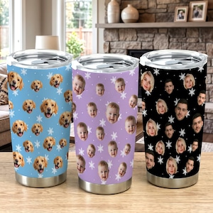 Anpassad ansiktsmugg, personlig resemugg, bildmugg, present till par, mamma, pappa, vänner, julklapp