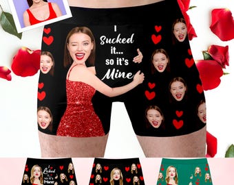 Gepersonaliseerde boxershorts, aangepast gezichtsondergoed voor mannen/echtgenoot/vriend, fotoboxershort Valentijnscadeau