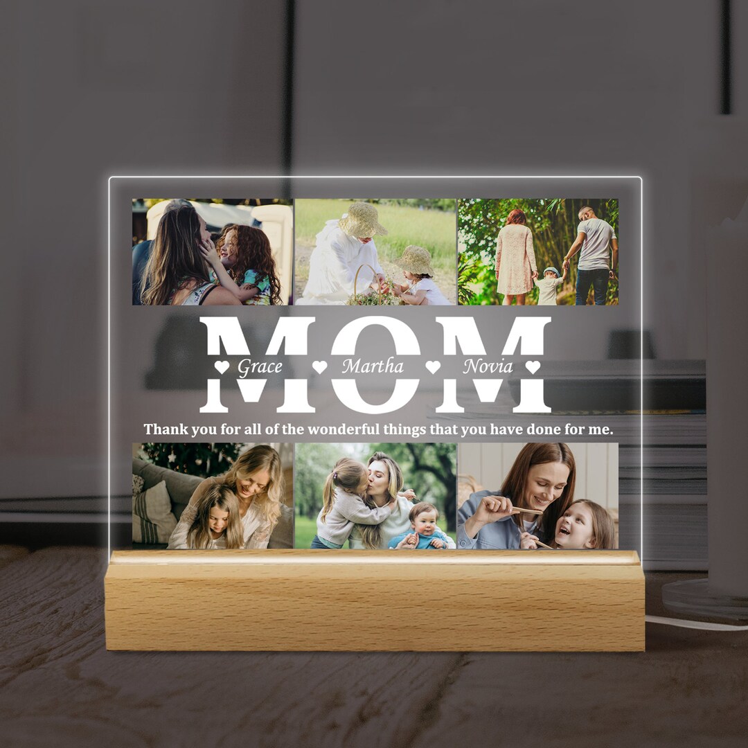 Personalized Photo Night Light, Mothers Day Gifts, Custom Photo Collage ...