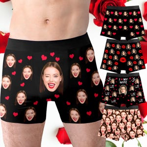 Calzoncillos bóxer personalizados con foto para hombre, regalo para novio.