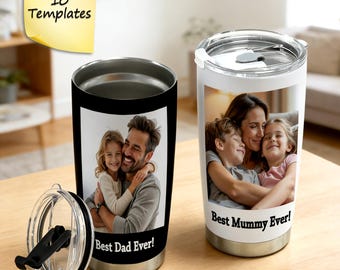 Gepersonaliseerde beker met afbeelding, aangepaste fotoreismok, omacadeau, cadeaus voor papa mama