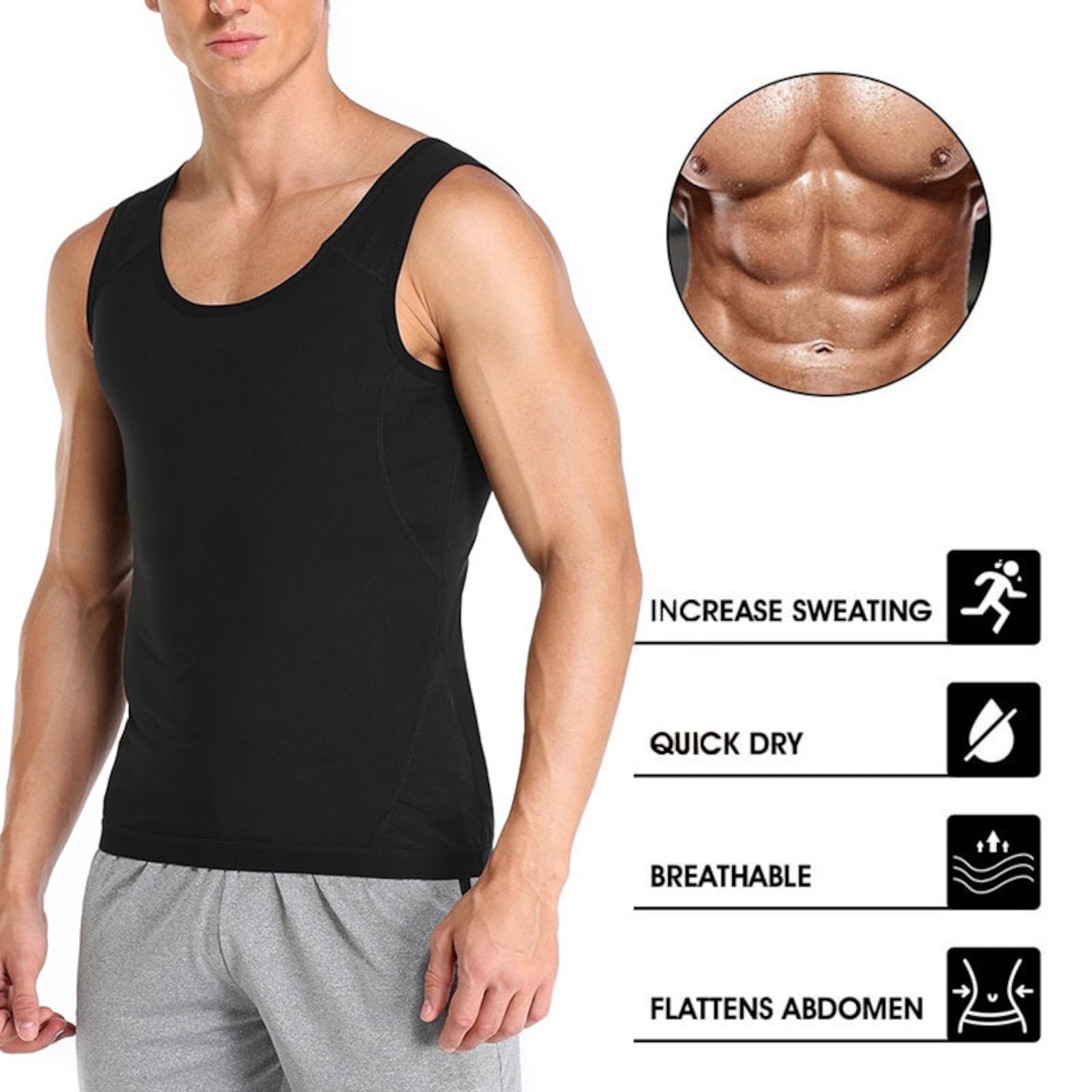 Men Sweat Shaper Vest Enhancing Compression Wear Sweat Etsy