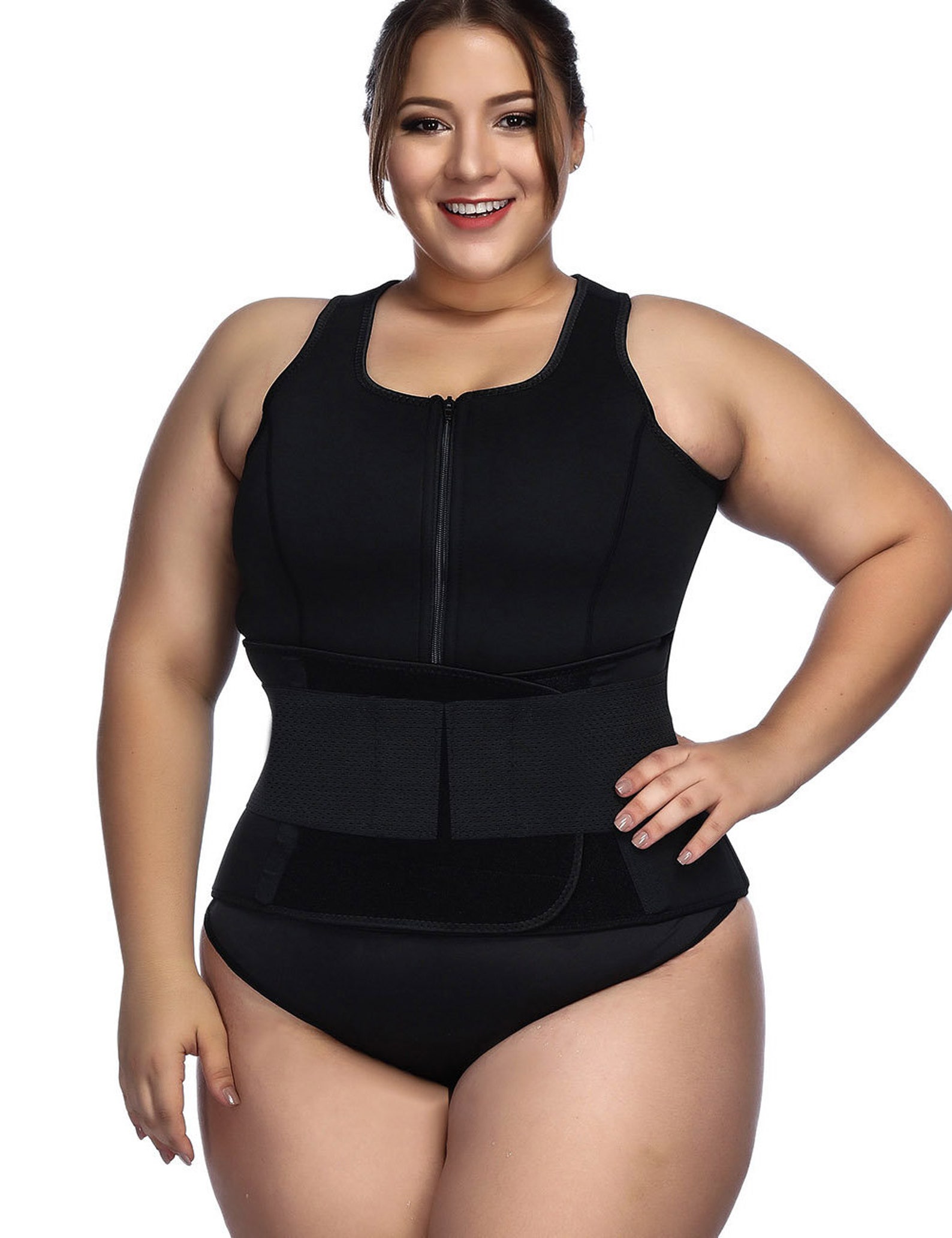 Flatten Tummy Vest Neoprene Waist Trainer Vest Front Zip Etsy