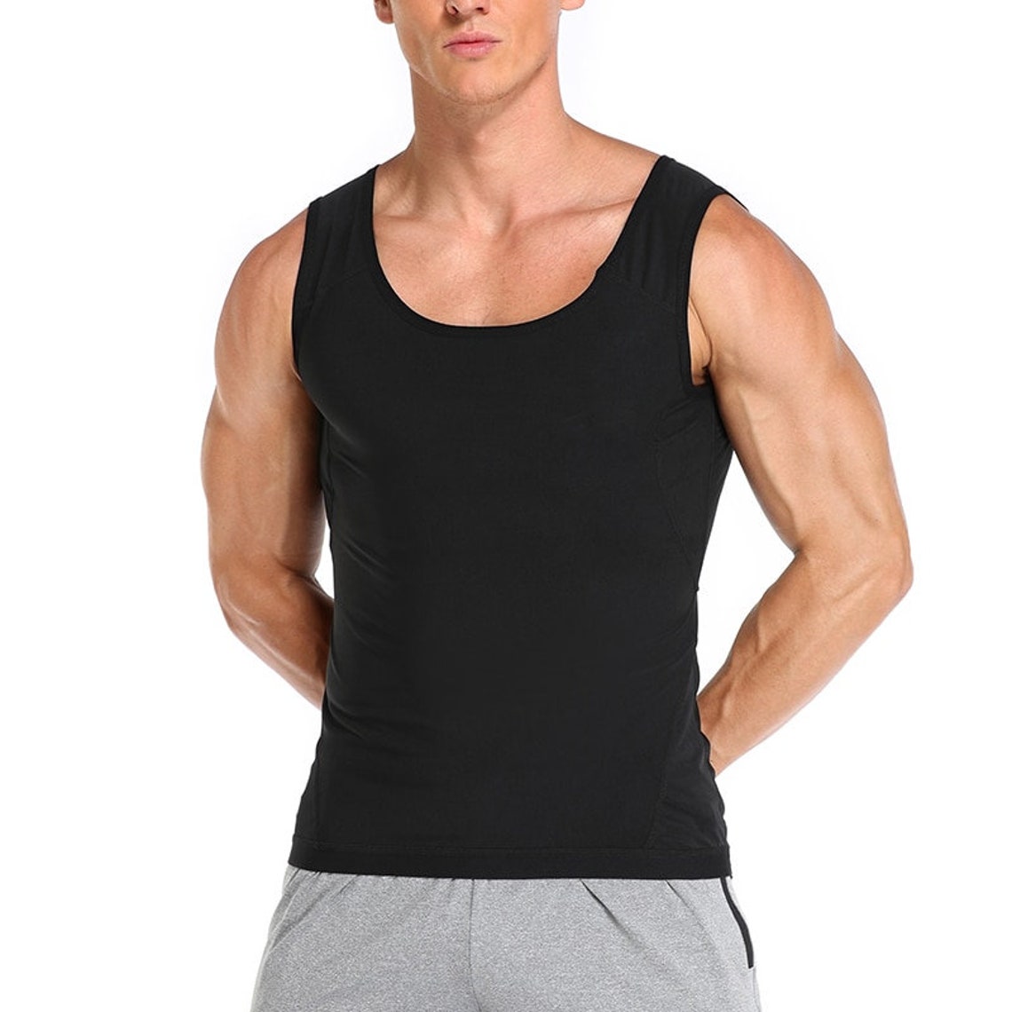 Men Sweat Shaper Vest Enhancing Compression Wear Sweat Etsy