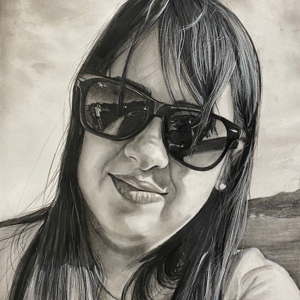 Portraiture, Custom Portrait, Custom Realistic Drawing, Handmade Drawings from Photo, with Charcoal Pencil, People Drawing, Human Figure Art