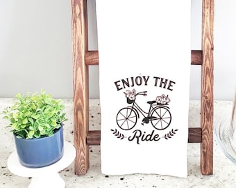 Enjoy the Ride Bicycle Flour Sack Tea Towel