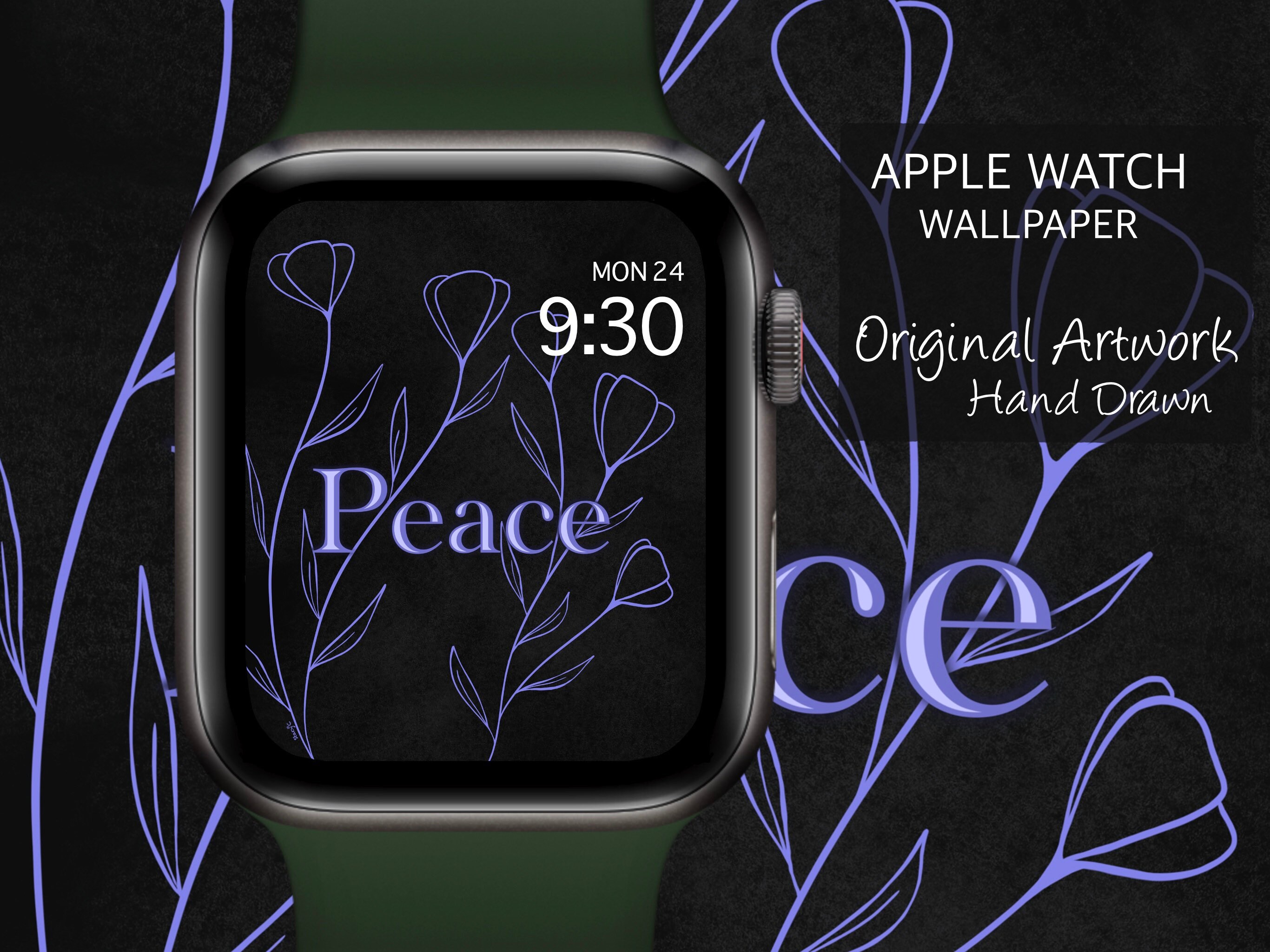 Peace Watch Wallpaper Dark Purple Apple Watch Face - Etsy Peace Watch Wallpaper Dark Purple Apple Watch Face - Etsy