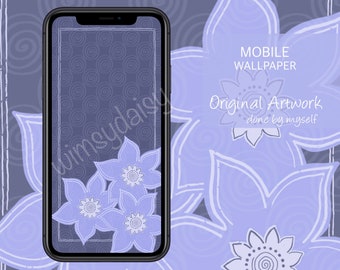 Purple Wallpaper Iphone Vintage Etsy Uk