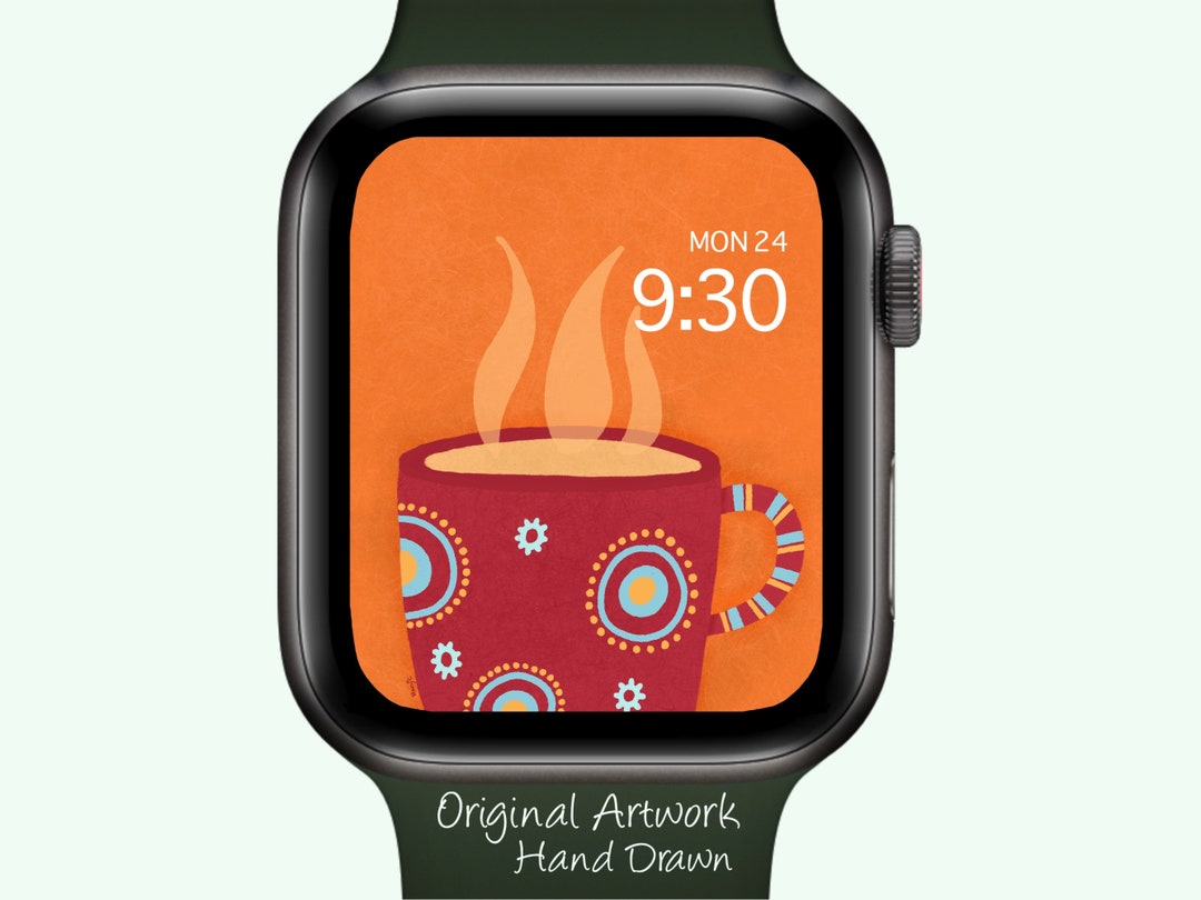 Apple Watch Wallpaper Quirky Coffee Mug, Fun Red Apple Watch Wallpaper