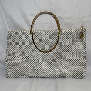 Vintage Bags by Marlo Gold Beaded Clutch Purse Handbag, 7 x 10, 3 Pockets