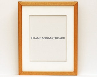 Exotic Wood 11x14 Picture Frame, Yellowheart, Matted to 8x10, Gallery Style, UV Museum Quality PlexiGlass, Archival Mat, Hang & Ship Ready