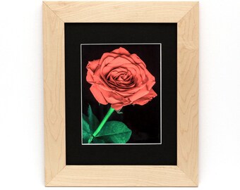 Custom Maple Picture Frame | 8x8 To 30x40 | Personalized Mat Opening | 2" Wide, Museum Quality Acrylic, Conservation Matboard, Ready To Hang