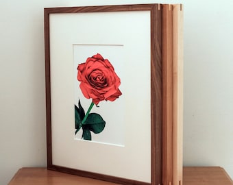 16x20 Gallery Wood Thin Frame, Walnut, Cherry, Maple, Alder, Uv Museum Quality PlexiGlass, Conservation Matboard, Ready To Hang