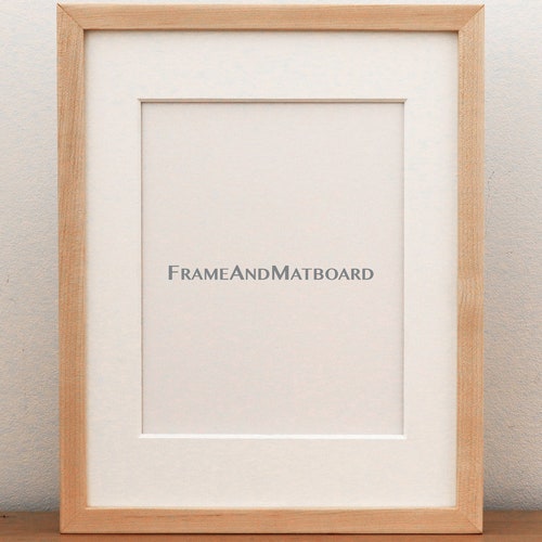 11x14 Maple Picture Frame, Matted to 8x10, Thin Wood Edge, shops Gallery Style, Simple, Minimal, Custom Mat Opening Available