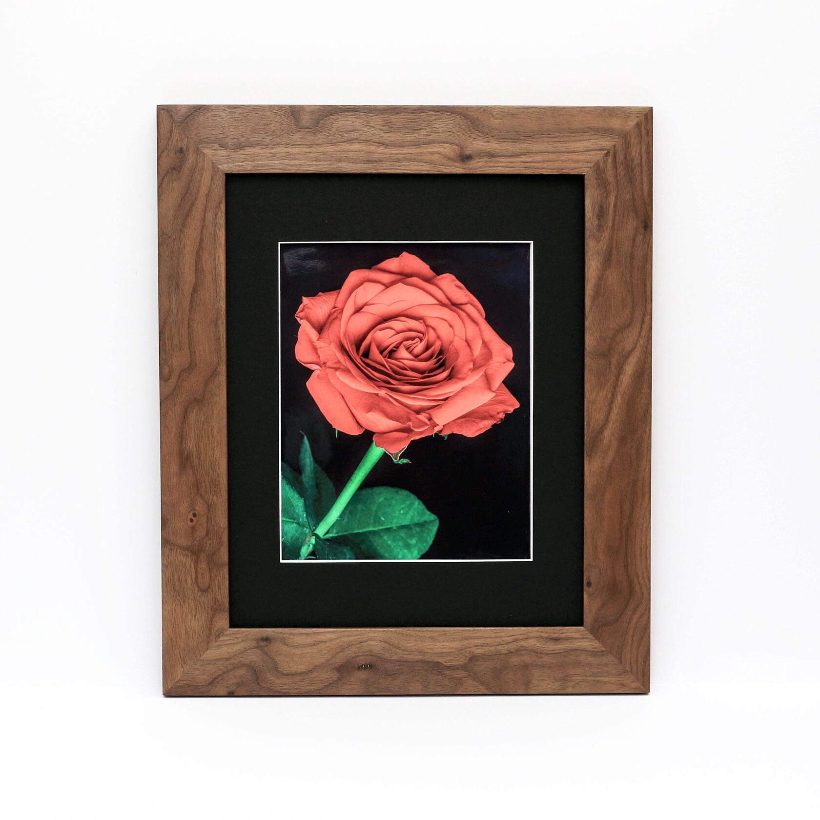LAUBO2 11x14 Wooden Picture Frame With Double Mat - Natural Black Walnut For 8x10 & 5x7 Photos - View #3