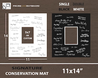 11x14 Signature Matboard, Conservation Grade, Opening 5x7" or Custom, Wedding, Anniversary, Birthday, Graduation