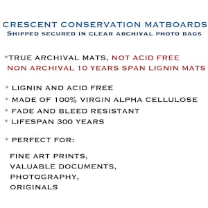 Any Size Custom Matboard, Conservation Quality - Archival, 80 Colors, Up to 30x40" image 9